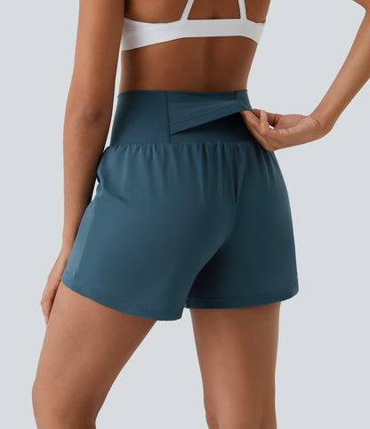 Mirila™ | 2-in-1 yogashort met hoge taille, achterzak en zijzak