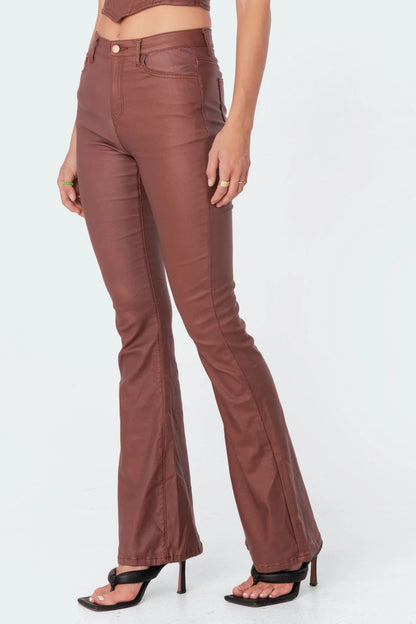 Viral Flared Leather Jeans